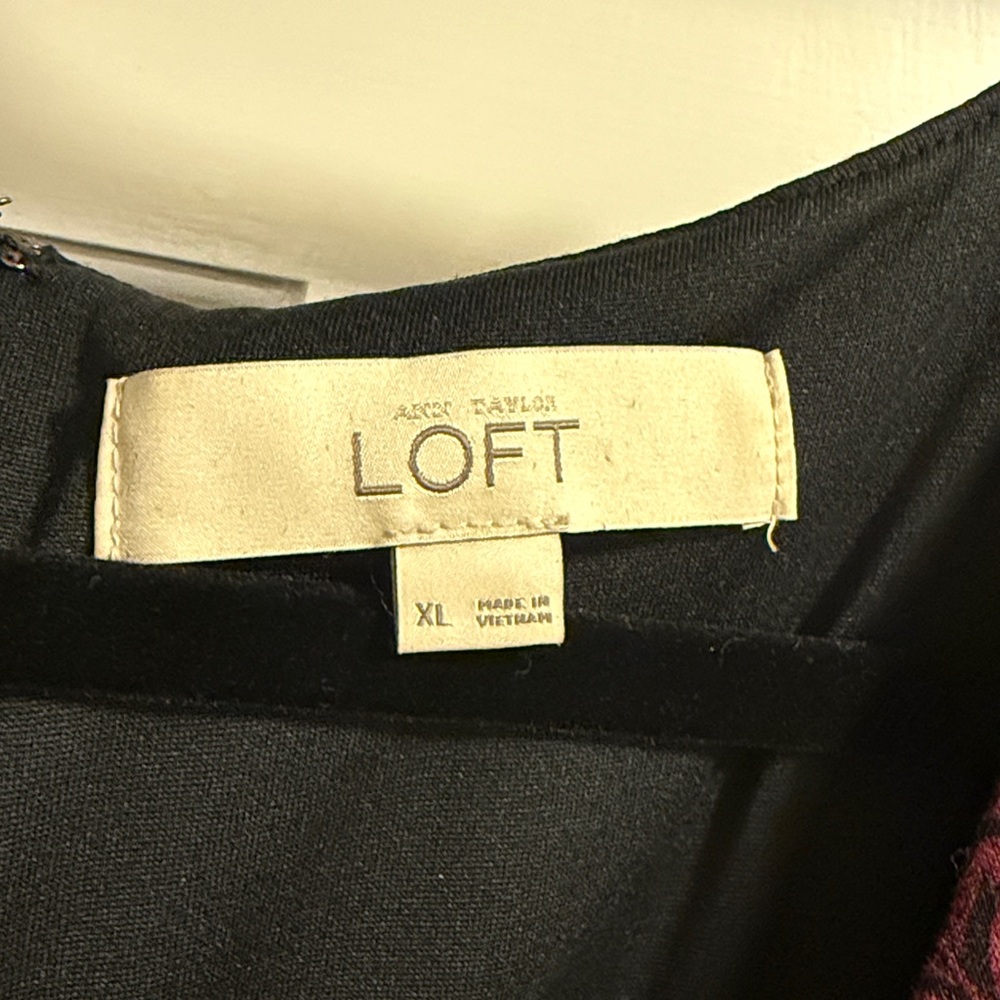 LOFT Burgundy Long Sleeve Dress - Picture 2 of 3